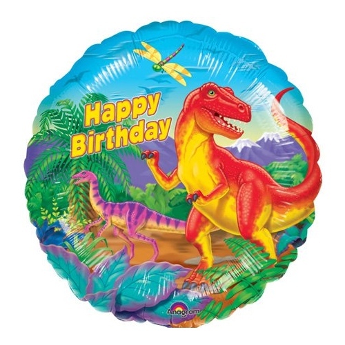 Dinosaur Happy Birthday Helium Balloon