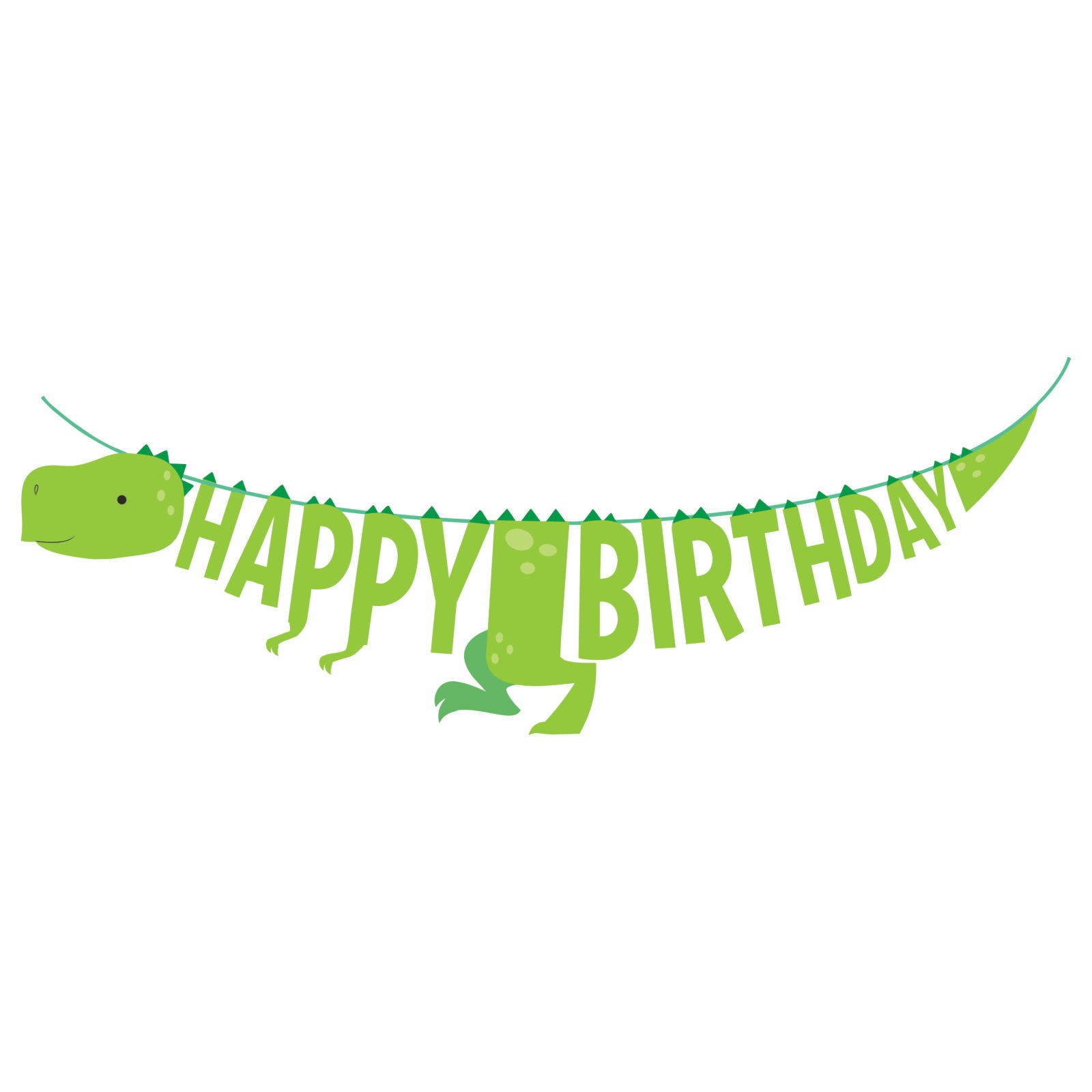 Dino Party Happy Birthday Banner