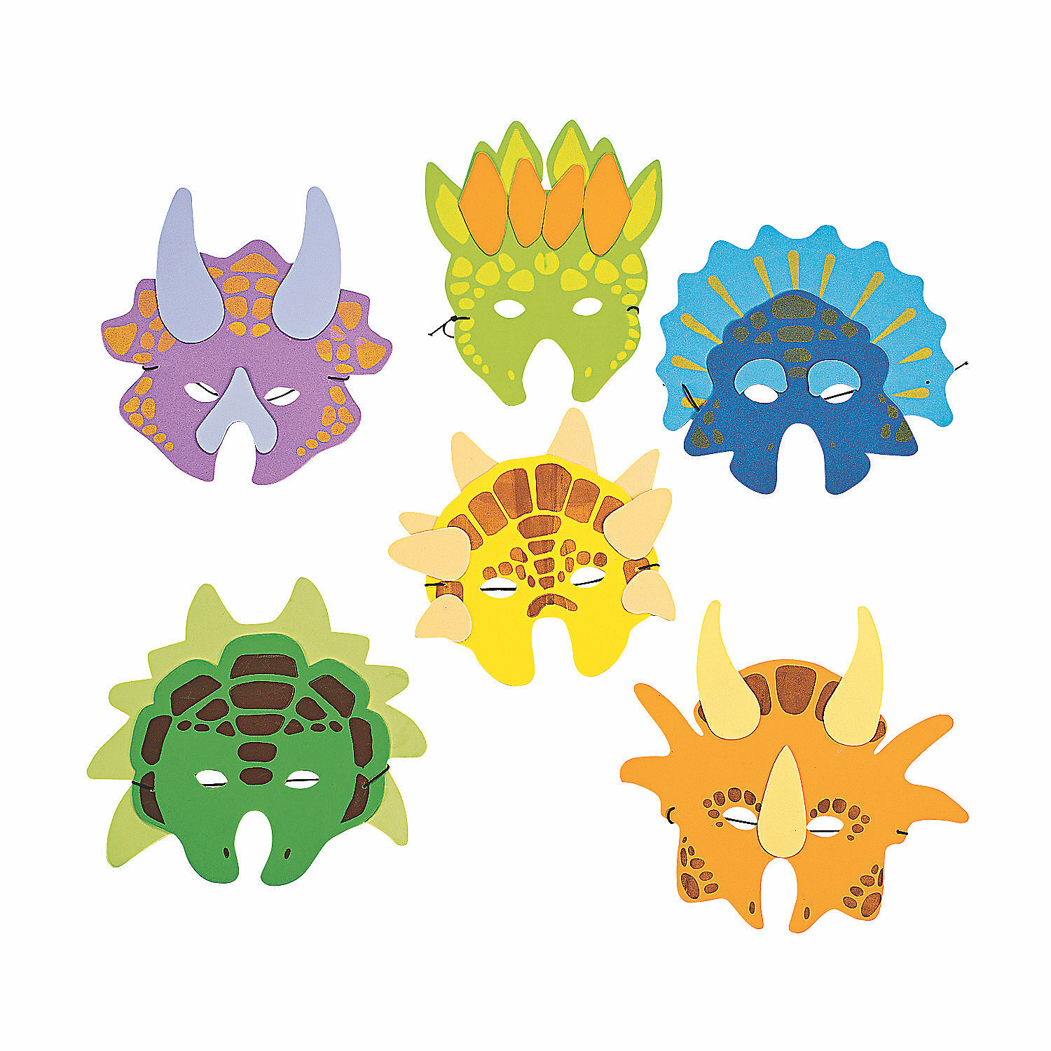 Foam Dinosaur Masks (Pack of 12)