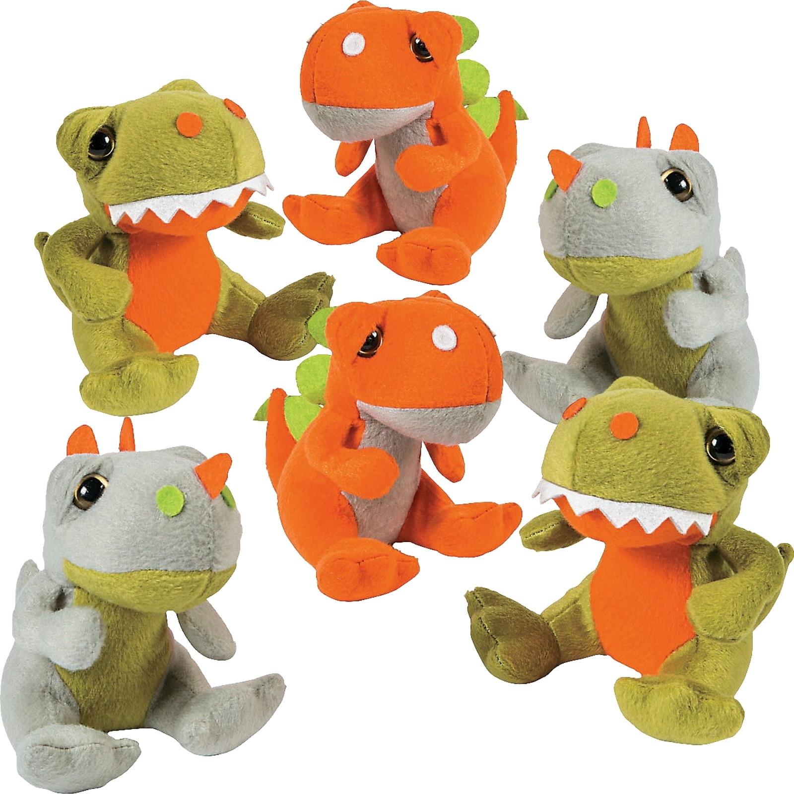 Small Stuffed Dinosaur Toys (Pack of 12) 