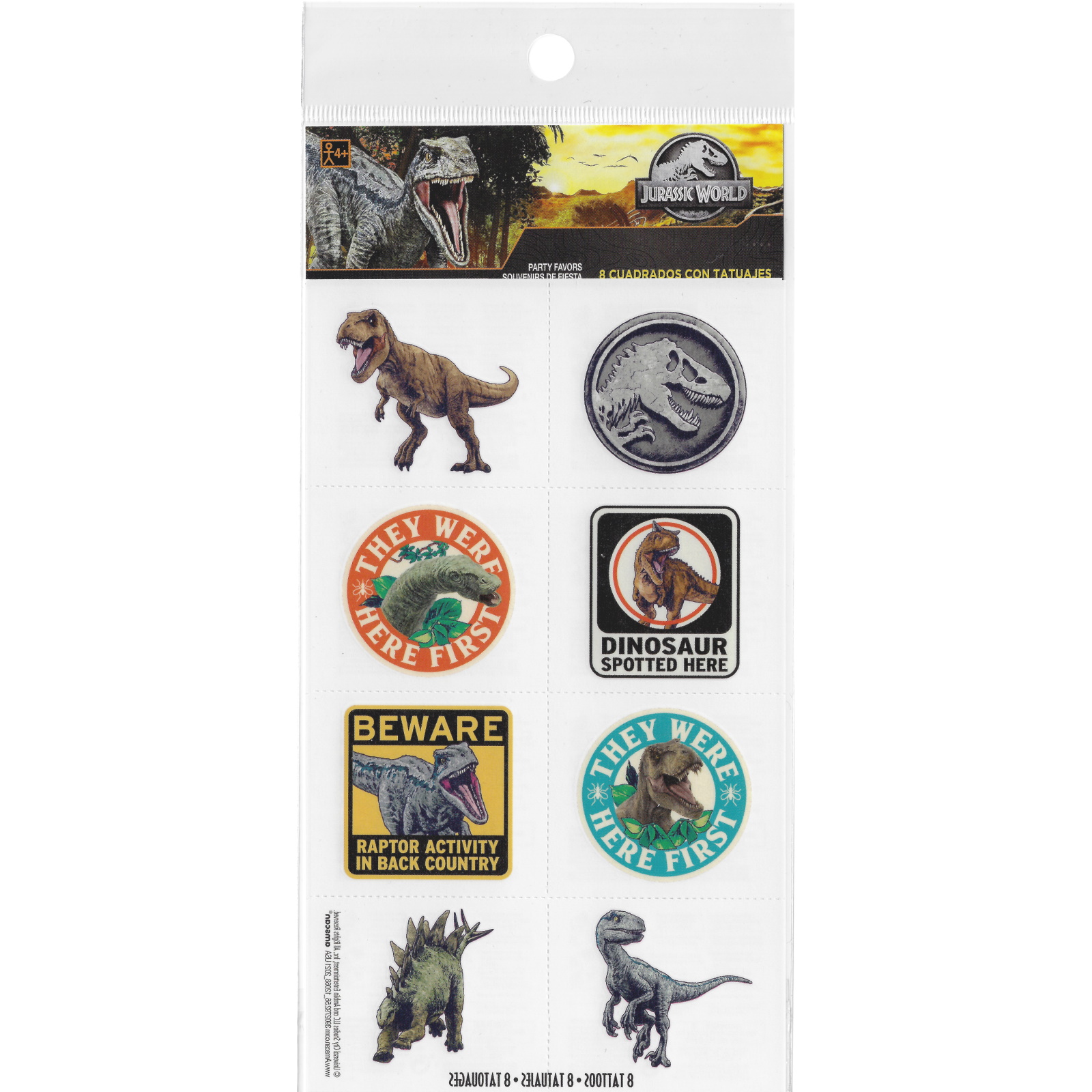 Jurassic Into The Wild Tattoos (1 Sheet)