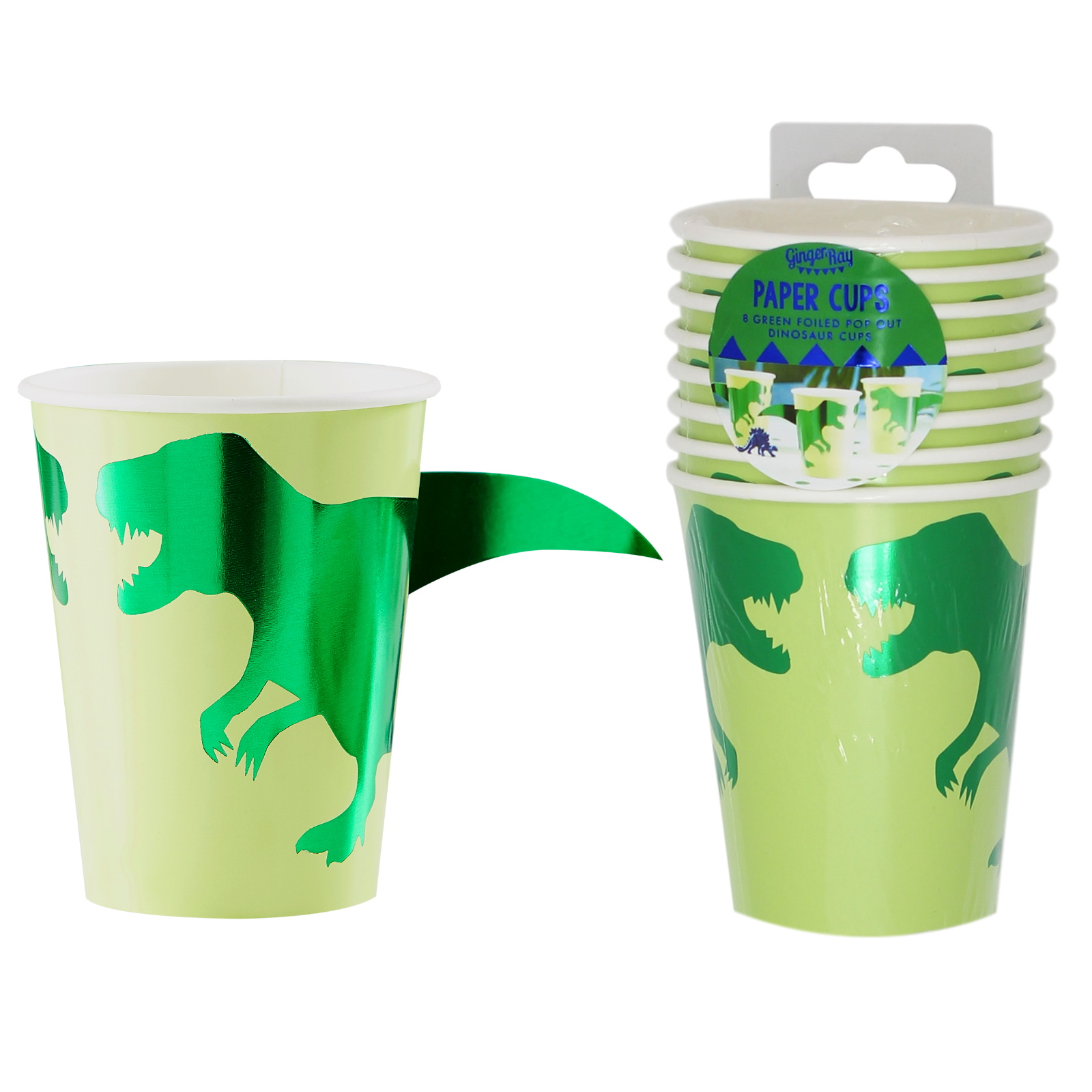 Ginger Ray Roarsome Pop Out Paper Cups (Pack of 8)
