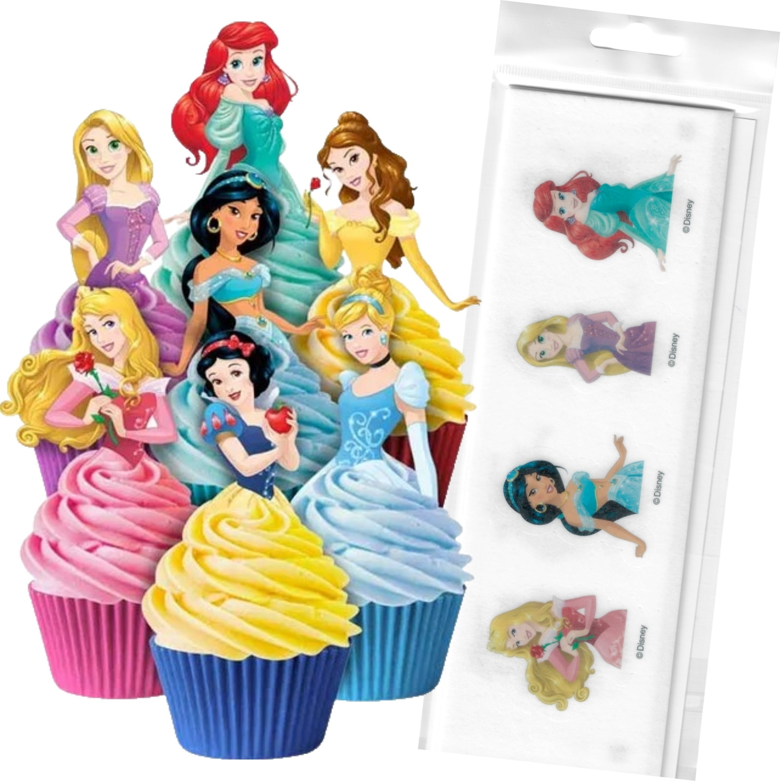 Disney Princess Edible Wafer Cupcake Toppers (Pack of 16)