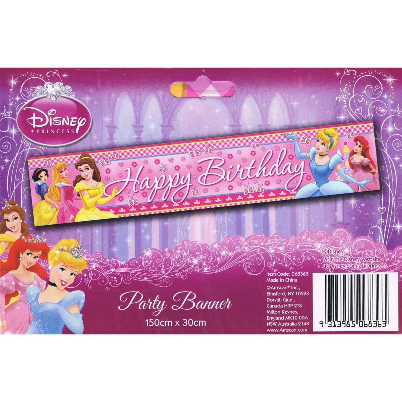 Disney Princess Happy Birthday Banner