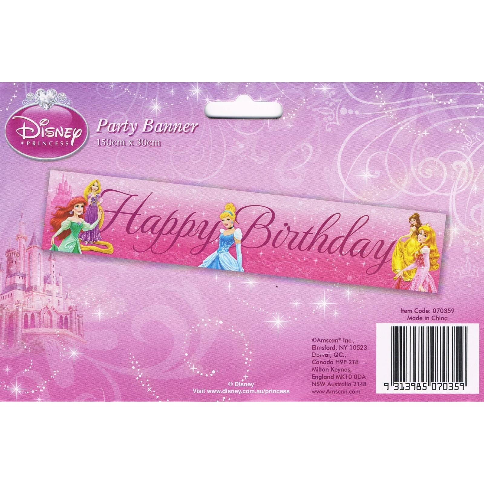 Disney Princess Sparkle Happy Birthday Banner