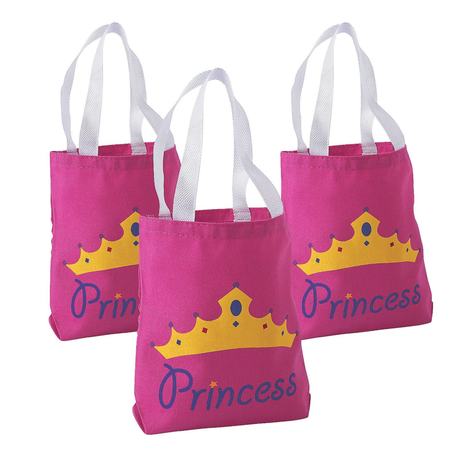 Small Princess Canvas Tote Bags (Pack of 12)