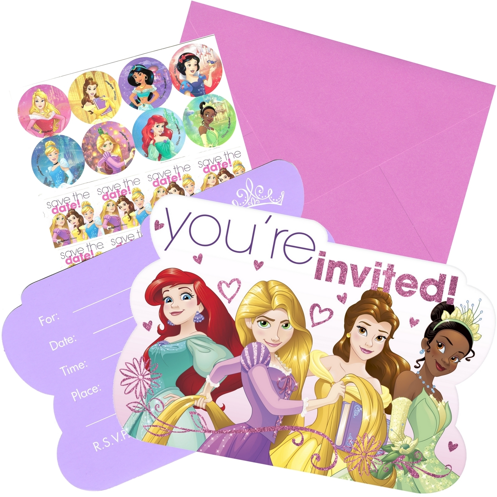 Disney Princess Dream Big Invitation Set (Pack of 8)