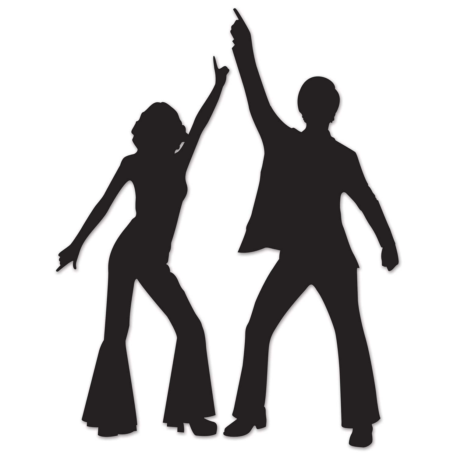 Large Disco Dancer Silhouette Cutouts Wall Decorations (Set of 2)