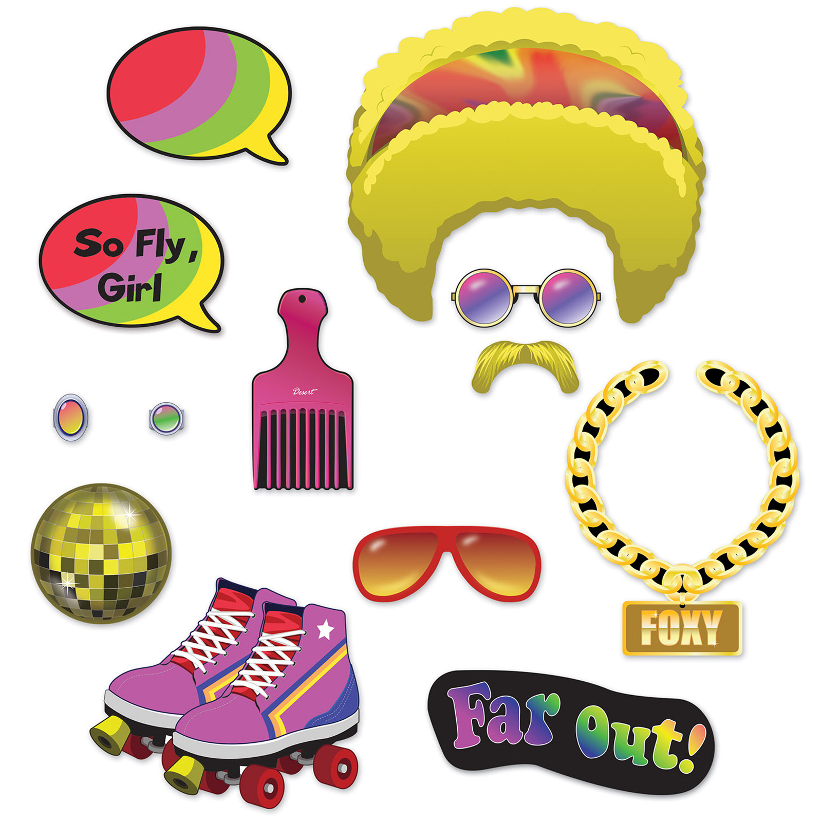 70's Photo Prop Signs (Pack of 13)