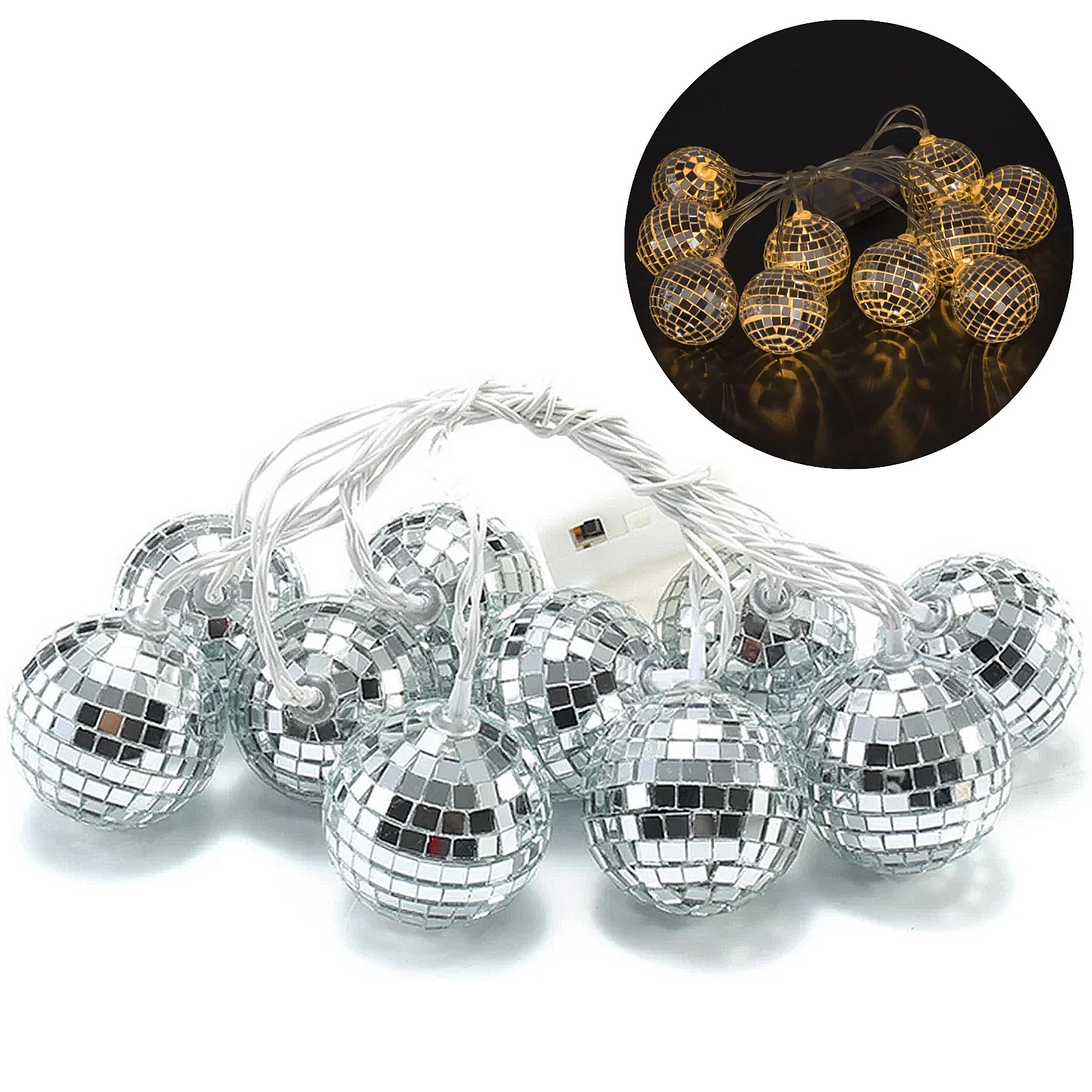 Mirror Disco Ball String Lights 