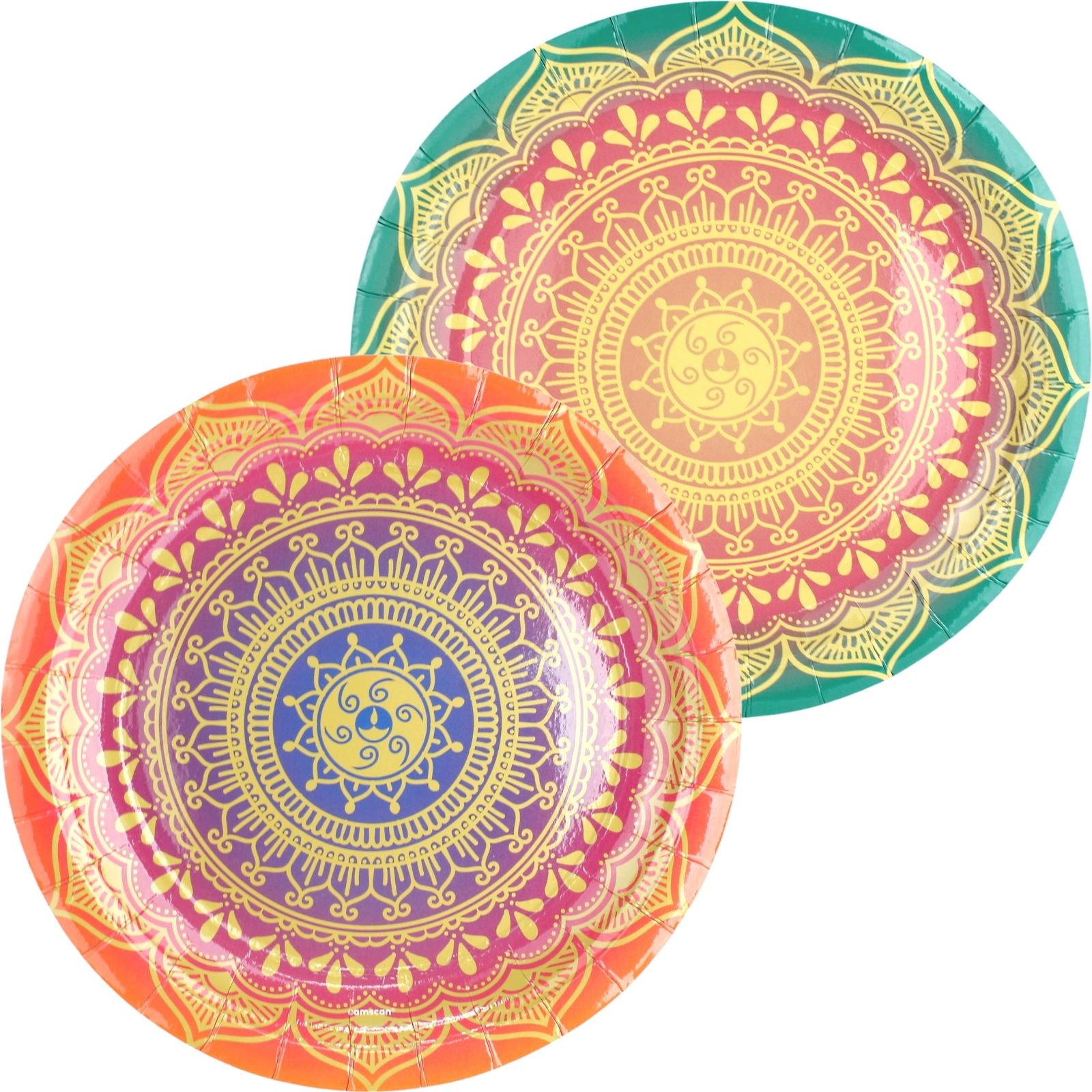 Diwali Mandala Large Paper Plates (Pack of 8) 