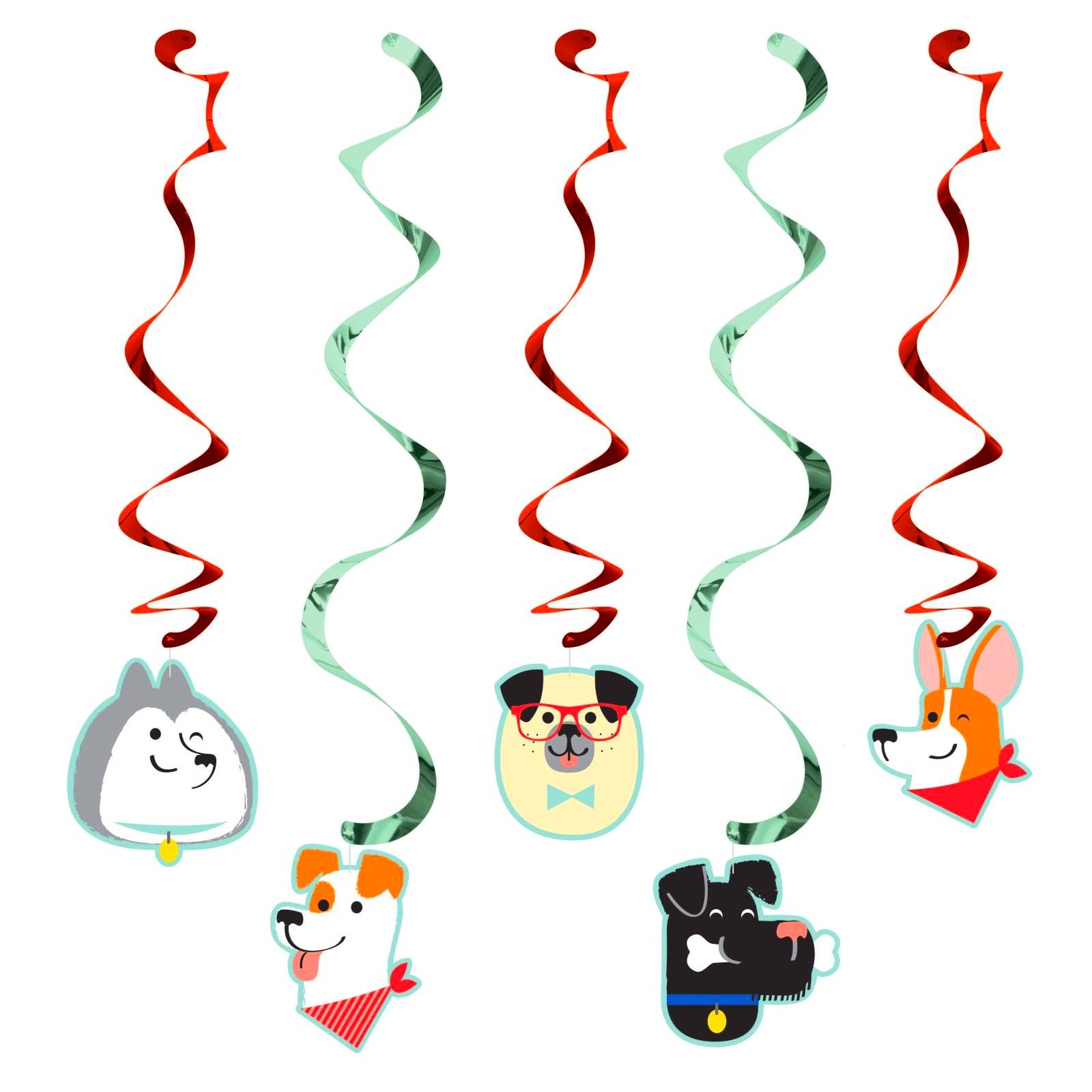 Dog Party Dangling Decorations (Pack of 5)