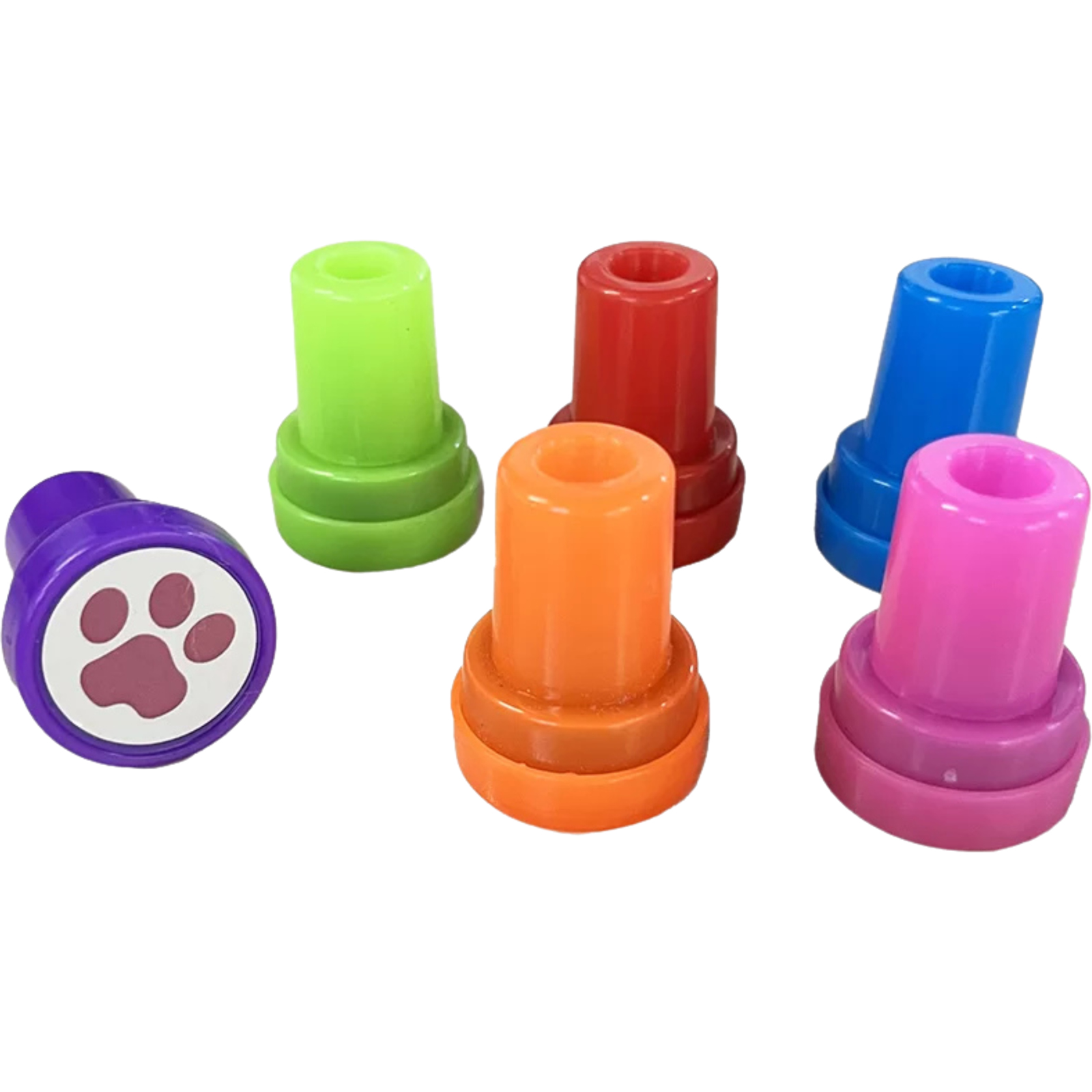 Coloured Paw Print Stamps (Pack of 6)