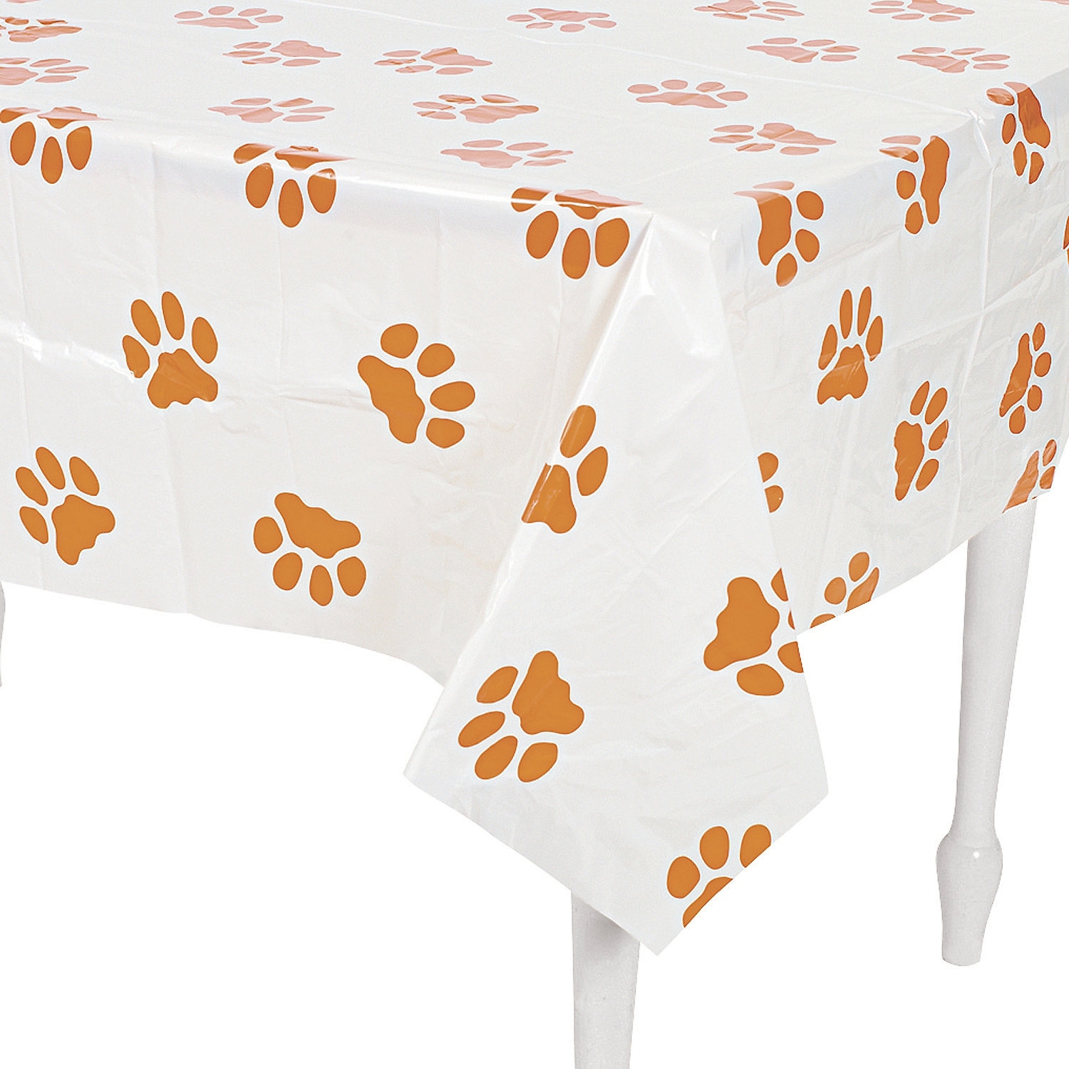 Paw Print Plastic Tablecloth