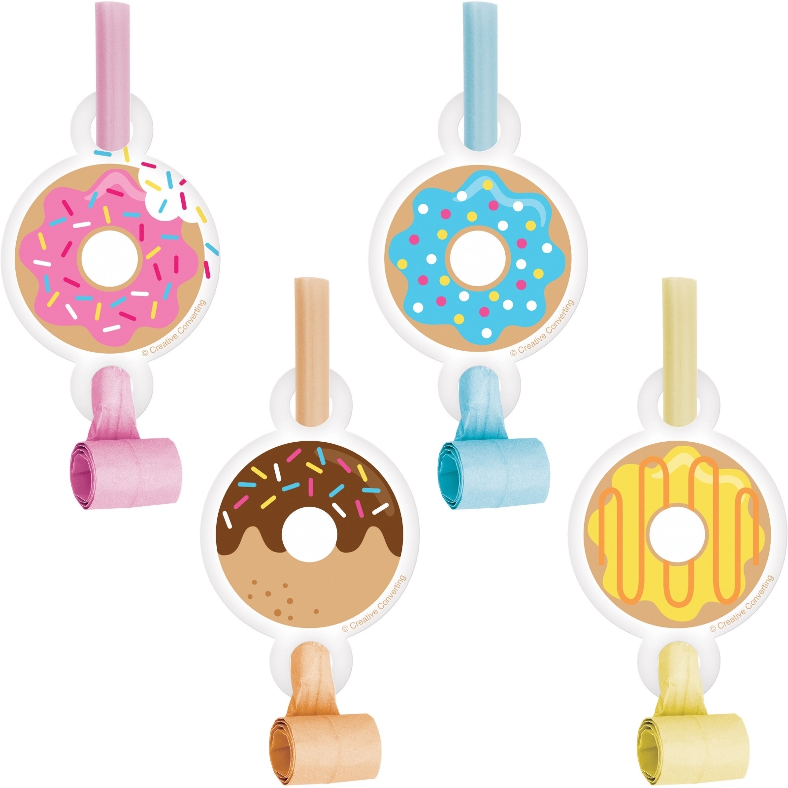 Donut Time Party Blowers (Pack of 8)