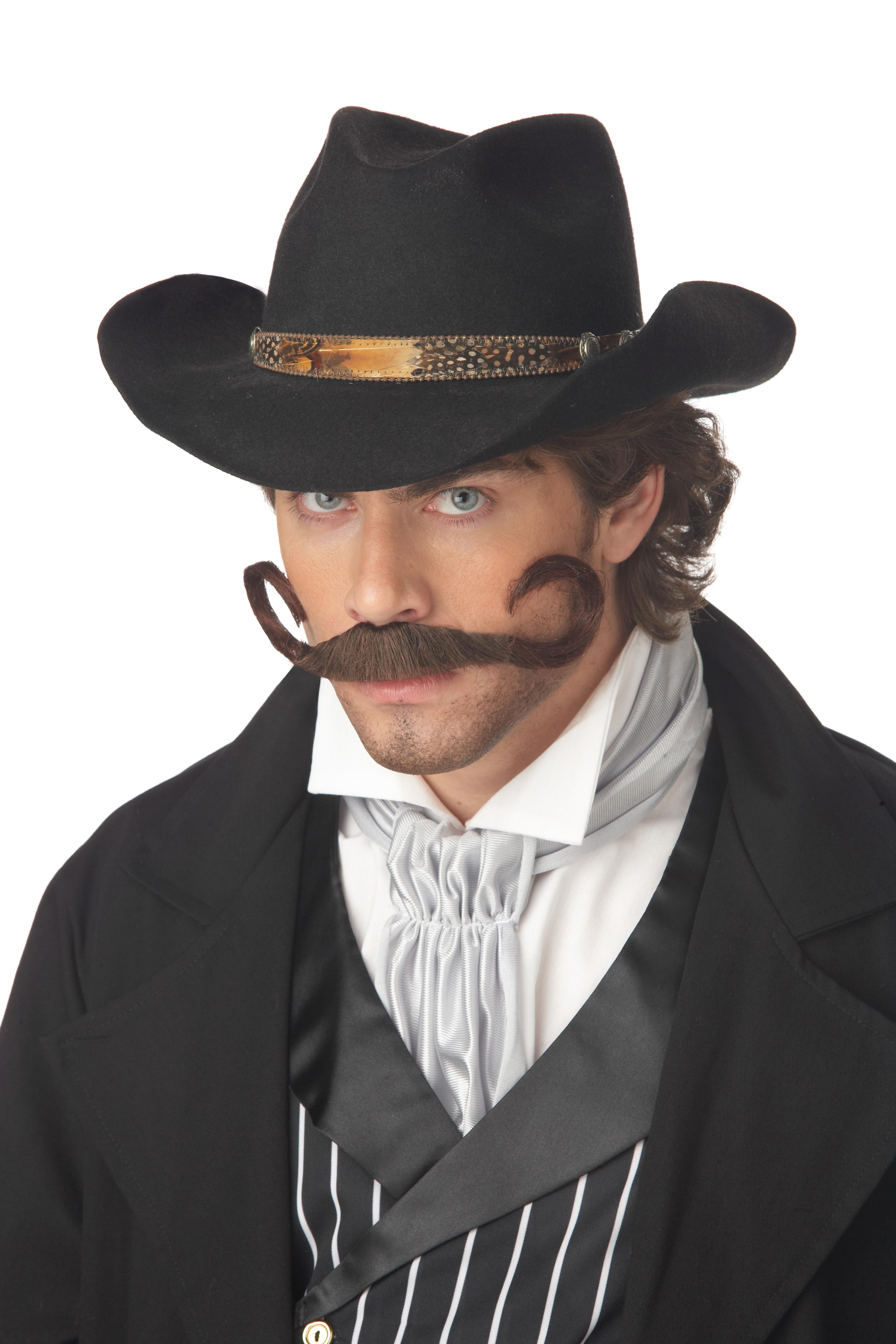 The Gunslinger Western Dark Brown Mustache Adult Costume Accessory