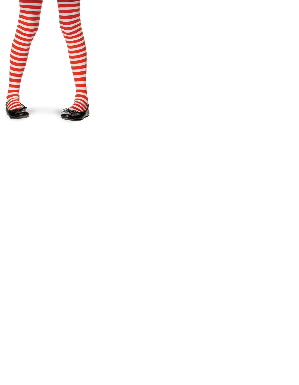 Red White Striped Child Tights