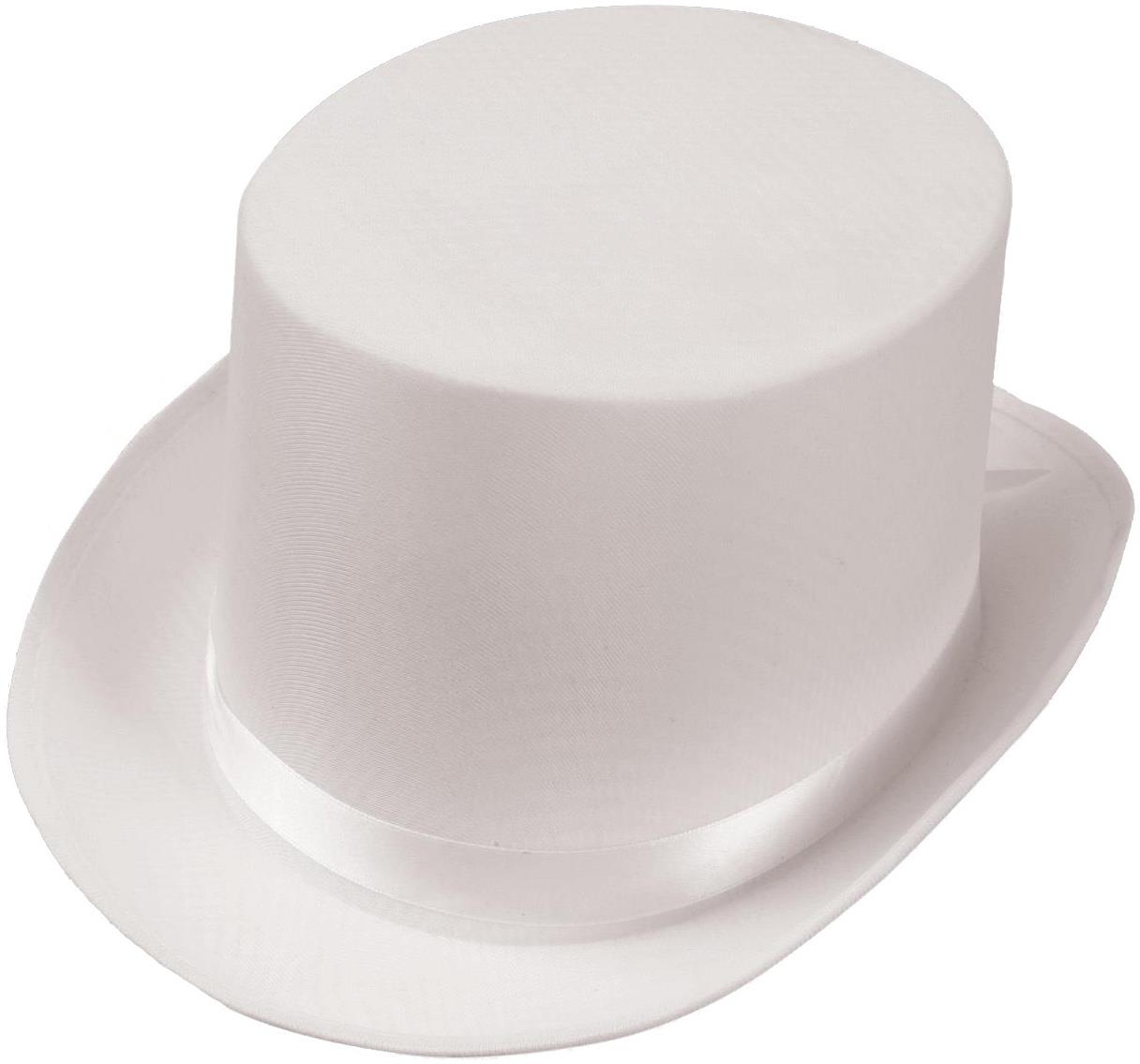 White Satin Adult Top Hat