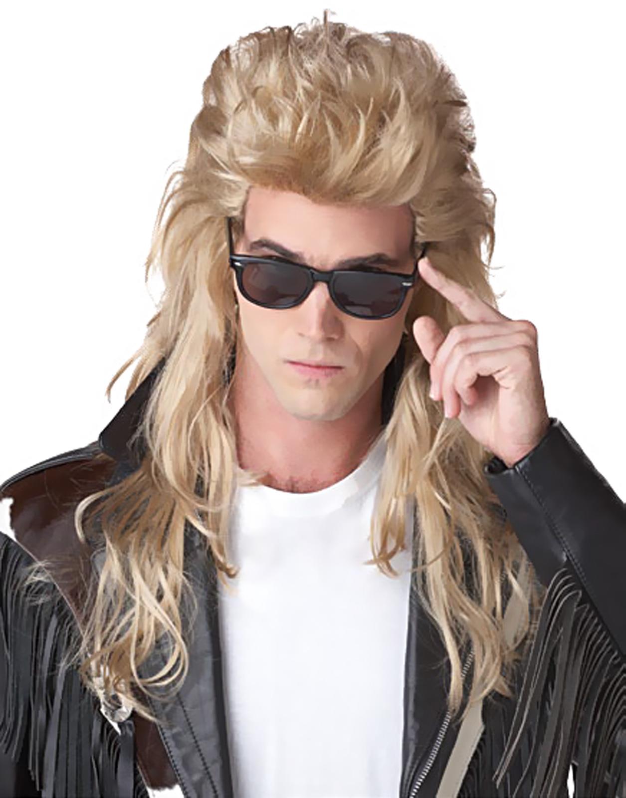 1980's Rock Mullet Blonde Adult Wig