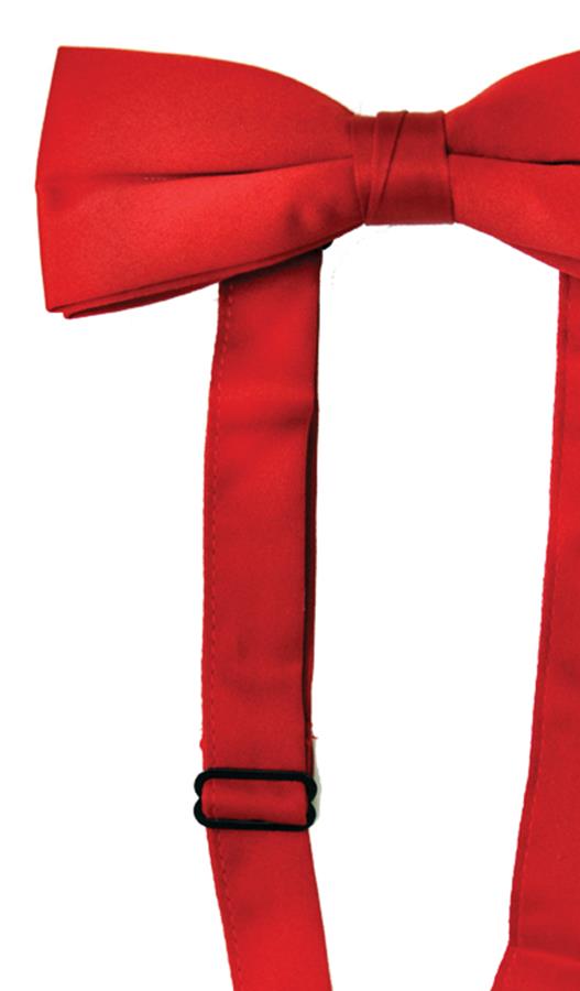 Red Adjustable Satin Bow Tie Adult Costume Accessory