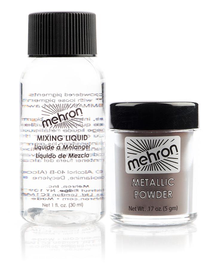 Mehron Metallic Powder With Mixing Liquid Bronze Makeup Accessory