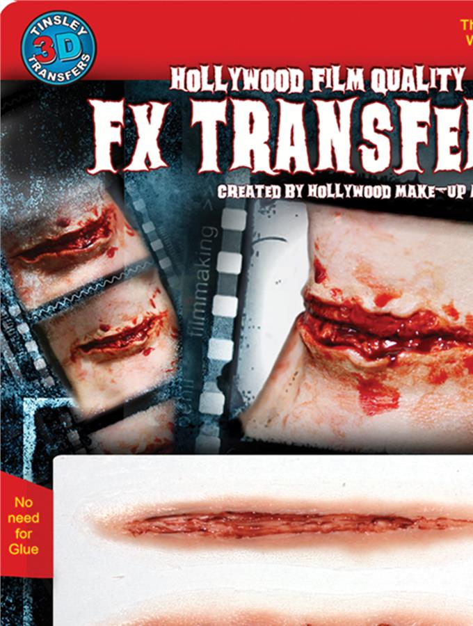 3D FX Cut Throat Tattoos Makeup Accessory