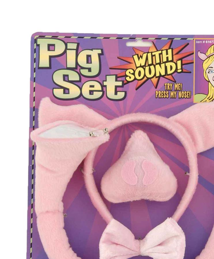 Pig Ears Tail Bow Tie Nose With Sound Accessory Set