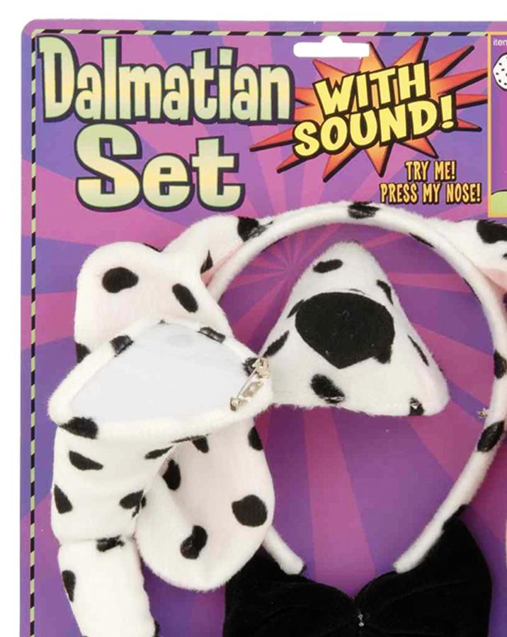 Dalmatian Dog Ears Tail Bow Tie Nose With Sound Accessory Set