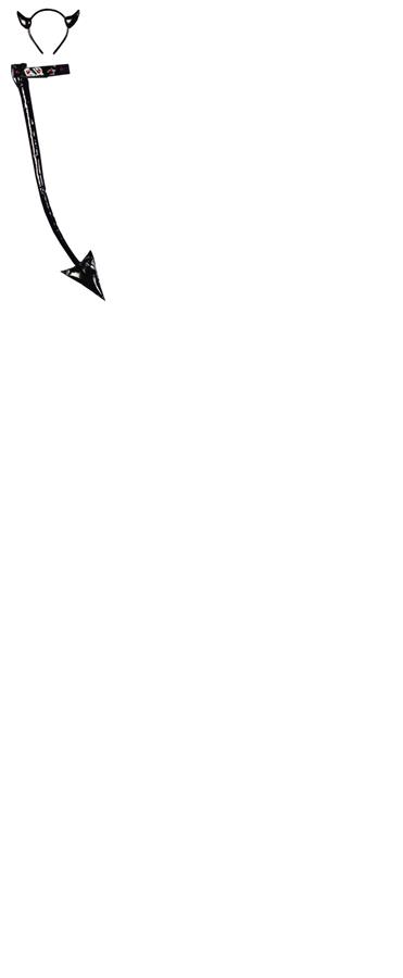 Devil Patent Black Headband Tail Adult Costume Kit