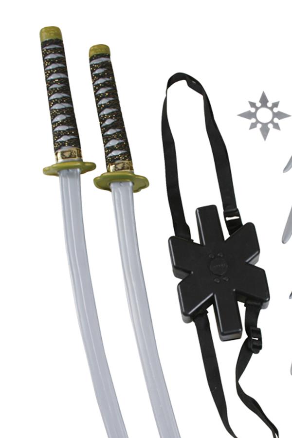 Ninja Double Sword Six Piece Weapon Costume Accessory Set