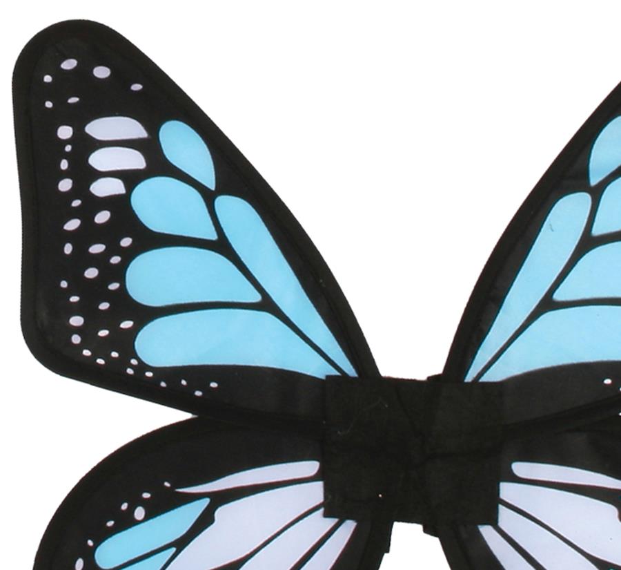 Blue Satin Butterfly Fairy Wings Adult Costume Accessory
