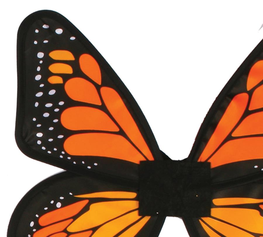 Orange Satin Butterfly Fairy Wings Adult Costume Accessory