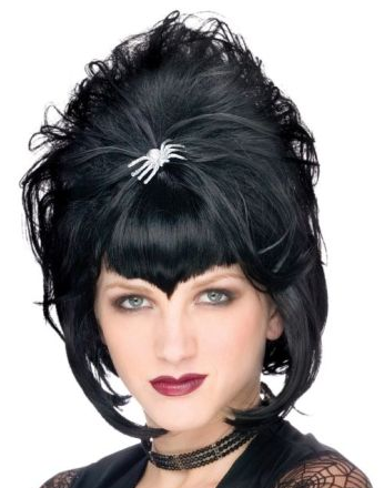 Goth Spiderella Black Widows Peak Bangs Adult Wig