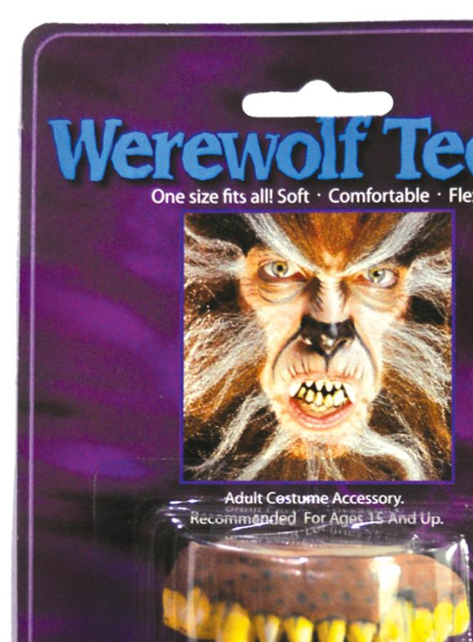 Werewolf Yellow Fangs Teeth Adult Costume Accessory