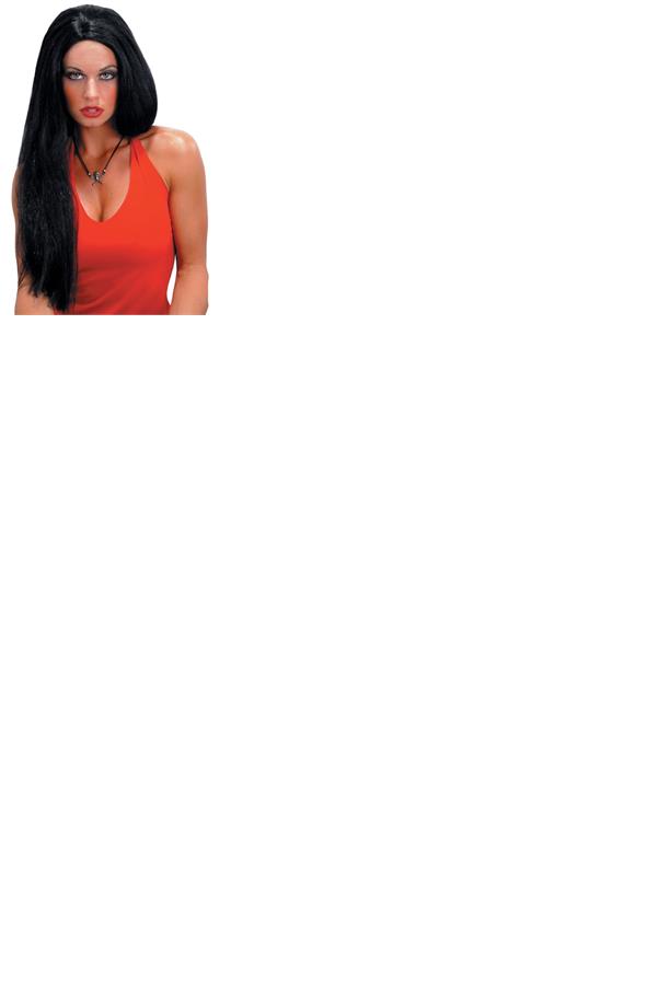 24in Witch Long Straight Black Adult Wig