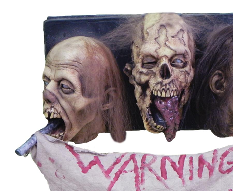 The Walking Dead 3 Faced Zombie Wall Plaque Halloween Prop