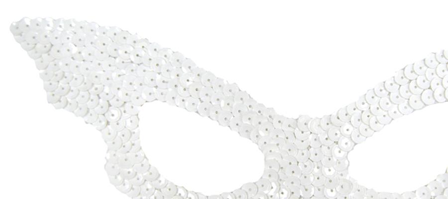 White Sequin Butterfly Adult Mask