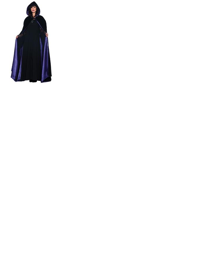 Deluxe Vampire Velvet Lined Black Purple Adult Cape
