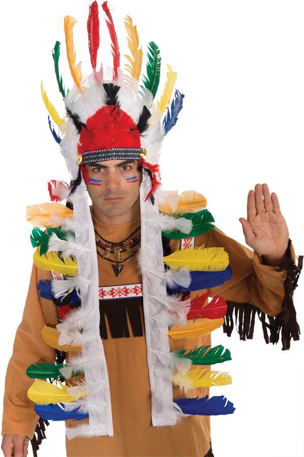 Native American Multi-Colour Headdress Adult Costume Accessory
