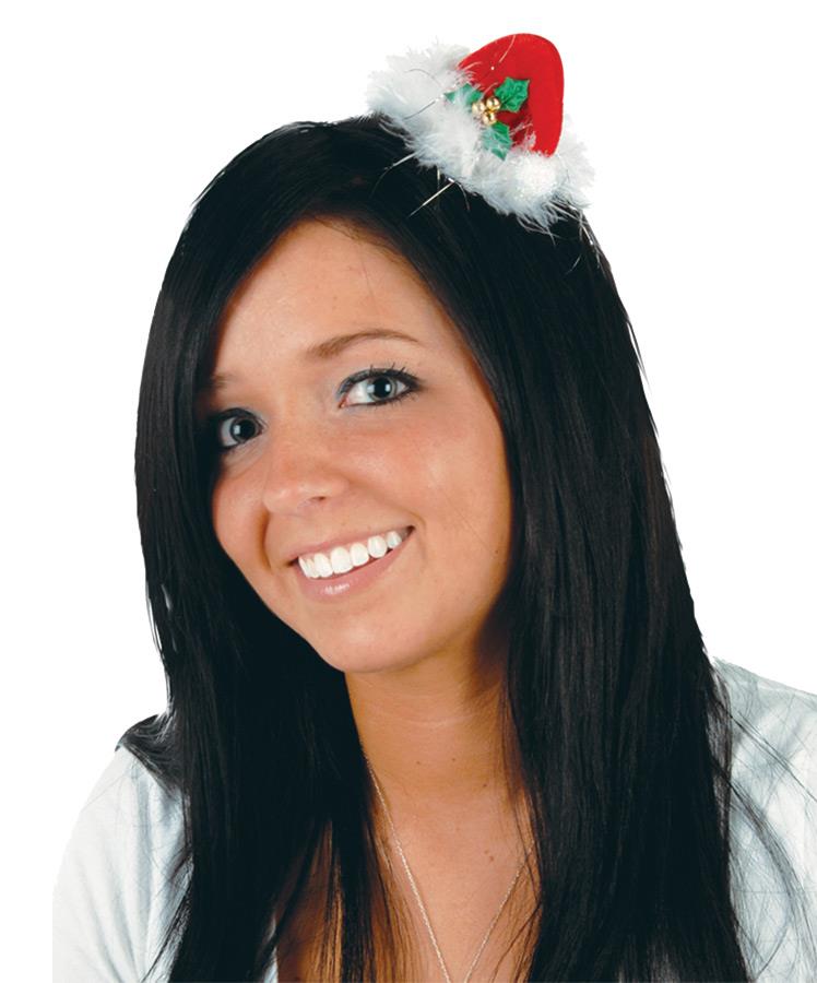 Santa Hat Hair Clip Adult Costume Accessory