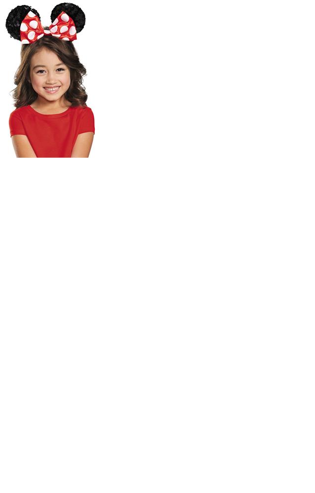 Red Minnie Mouse Sequin Ears Child Costume Accessory