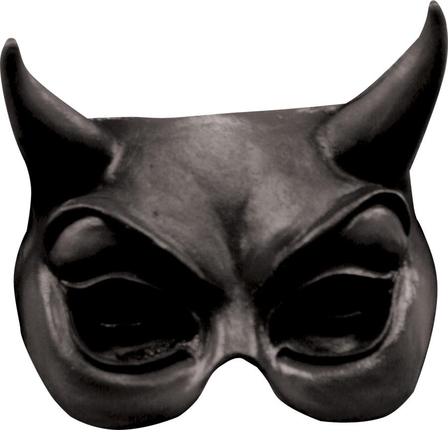 Devil Black Latex Half Adult Mask