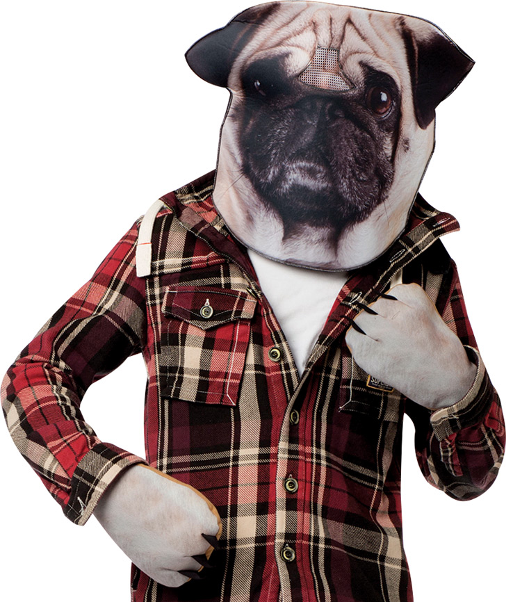Dog Pug Fabric Adult Costume Kit