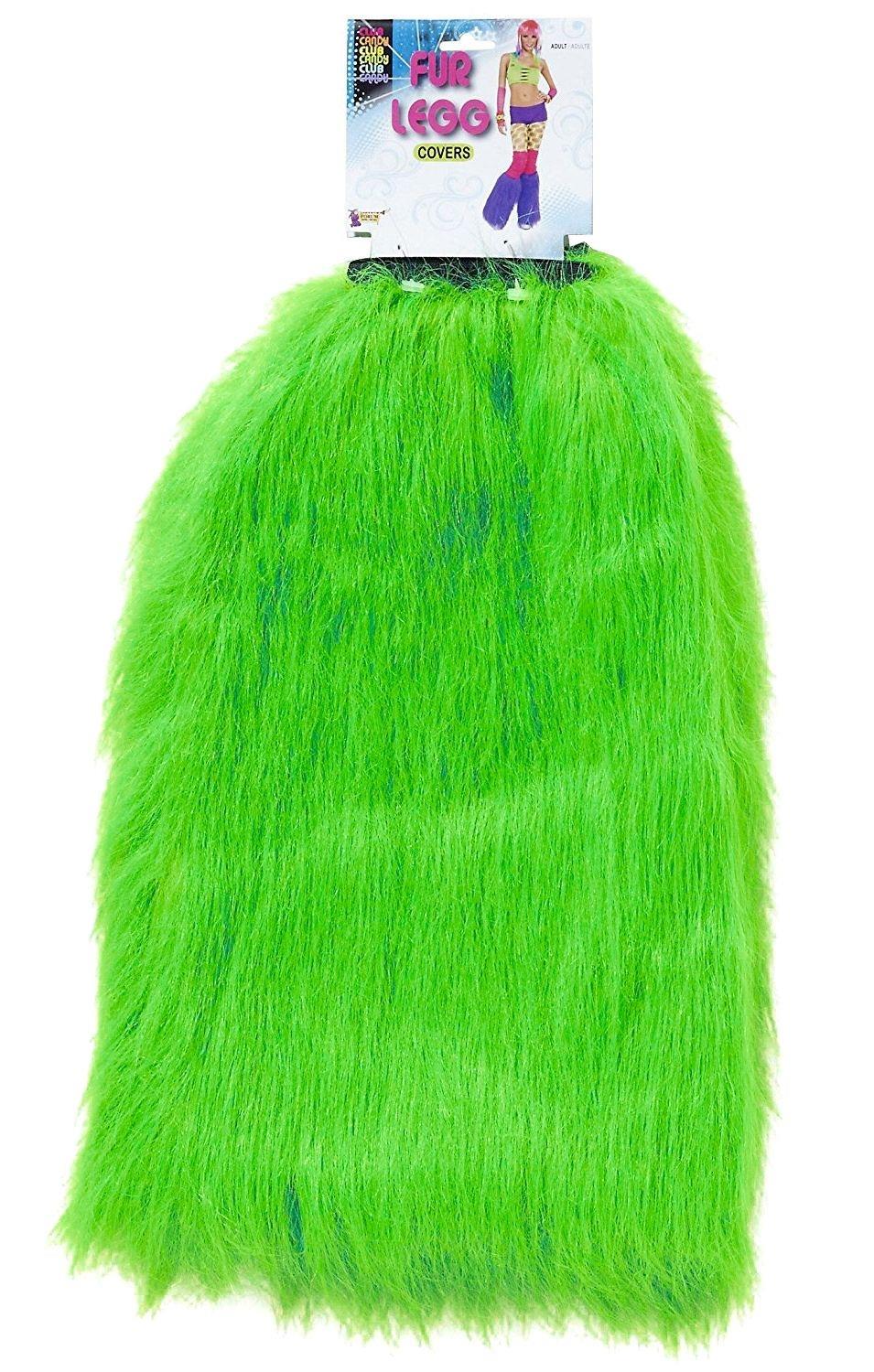 Club Candy Green Fur Leg Warmers Adult Costume Accessory