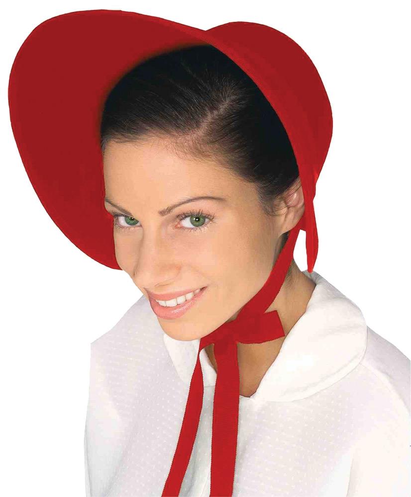 Red Felt Bonnet Adult Hat