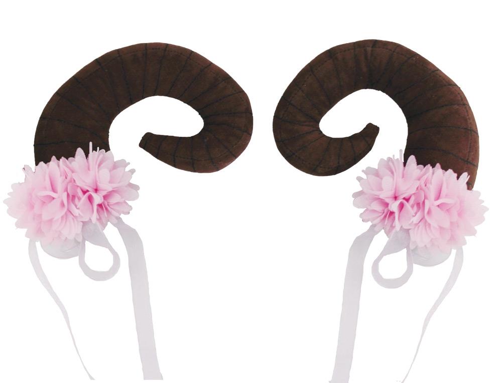 Floral Clustered Nymph Horn Headpiece Pair Adult Costume Accessory