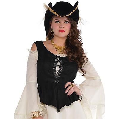 Black Pirate Lace Up Vest Adult Costume Accessory