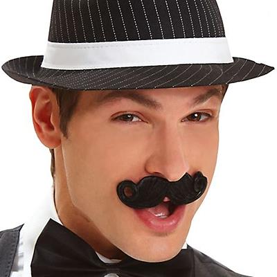 Mini Black Handlebar Mustache Adult Costume Accessory
