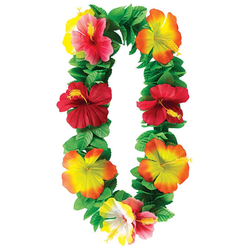Key West Hibiscus Flowers Leaves Lei Adult Costume Accessory