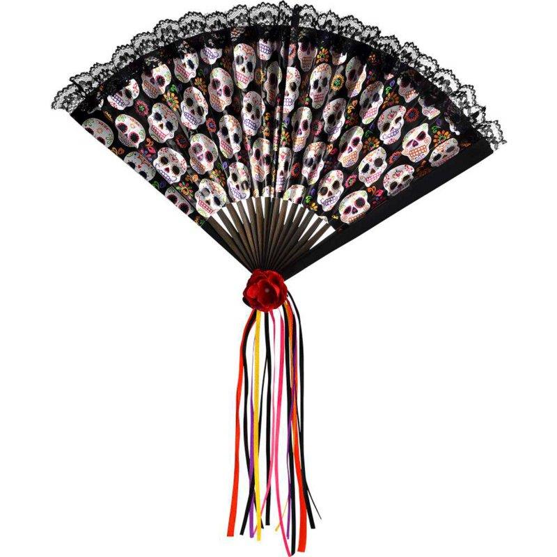 Day of the Dead Fashion Fan Adult Costume Accessory